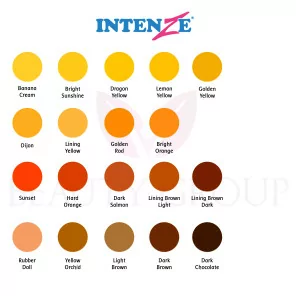 Intenze (желтый - оранжевый - коричневый) оттенки пигментов 30мл.