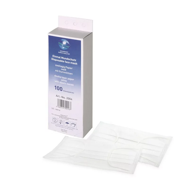 In Stock UNIGLOVES Disposable face masks - double layer (100 psc.)