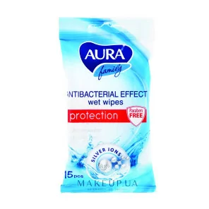 Aura Antibacterial Effect Wet Wipes 15 pcs.