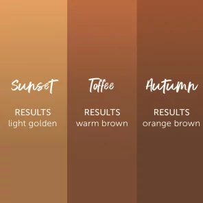 Tina Davies Sunset Pigments warm permanent makeup colors. Sunset, Toffee, and Autumn