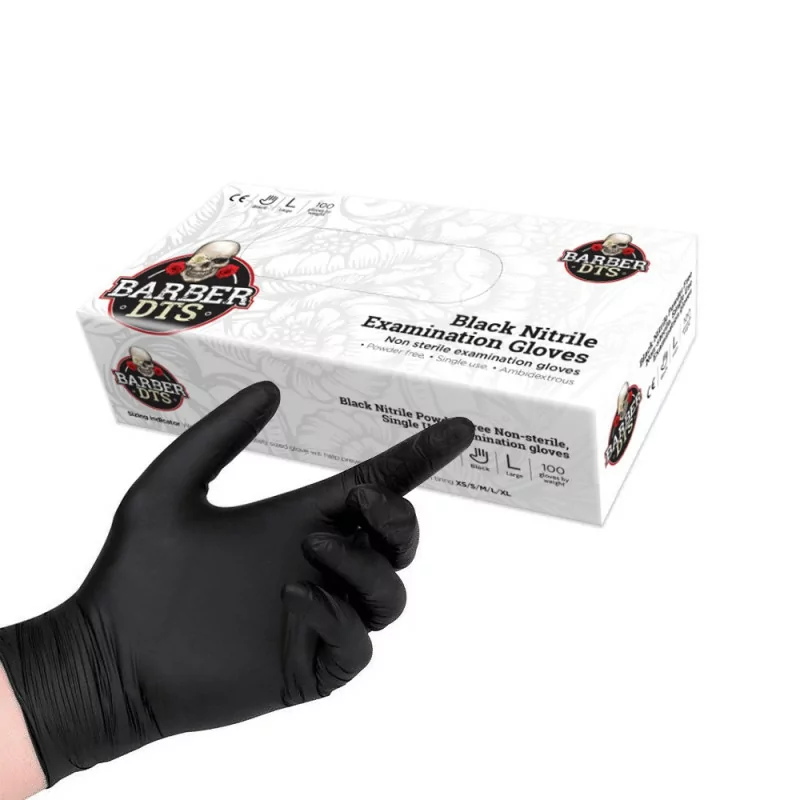 Black nitrile examination gloves 100pcs. (M -L)