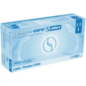 Latex Powder Free gloves Sempercare (L)