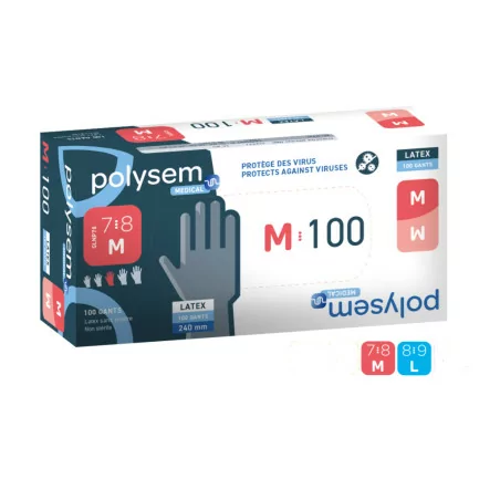 Powder Free Polysem Medical Latex Gloves