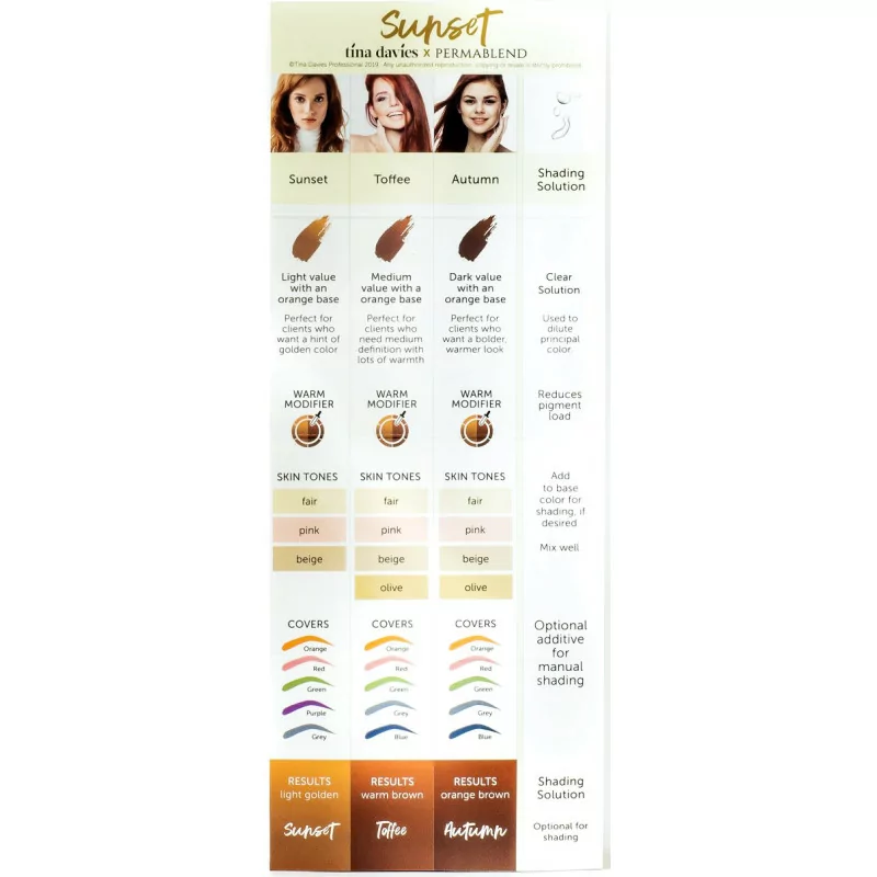 Sunset Collection pigment color chart